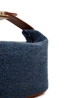 Woman Blue Long Strap Denim Mini Crossbody Bag | Derimod