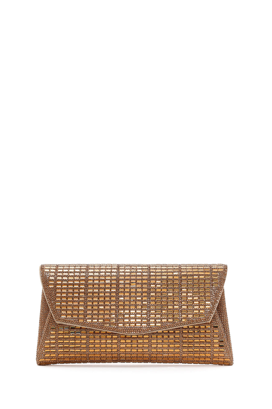 Women's Gold Long Chain Strap Embellished Mini Evening Clutch Bag