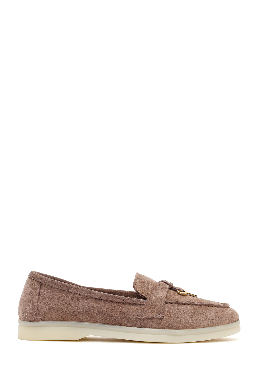 Kadın Vizon Süet Deri Maskülen Loafer 26PFD130910 | Derimod