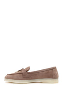Kadın Vizon Süet Deri Maskülen Loafer | Derimod