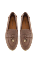 Kadın Vizon Süet Deri Maskülen Loafer | Derimod