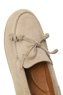 Woman Beige Suede Leather Loafer | Derimod