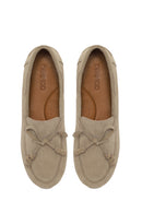 Woman Beige Suede Leather Loafer | Derimod