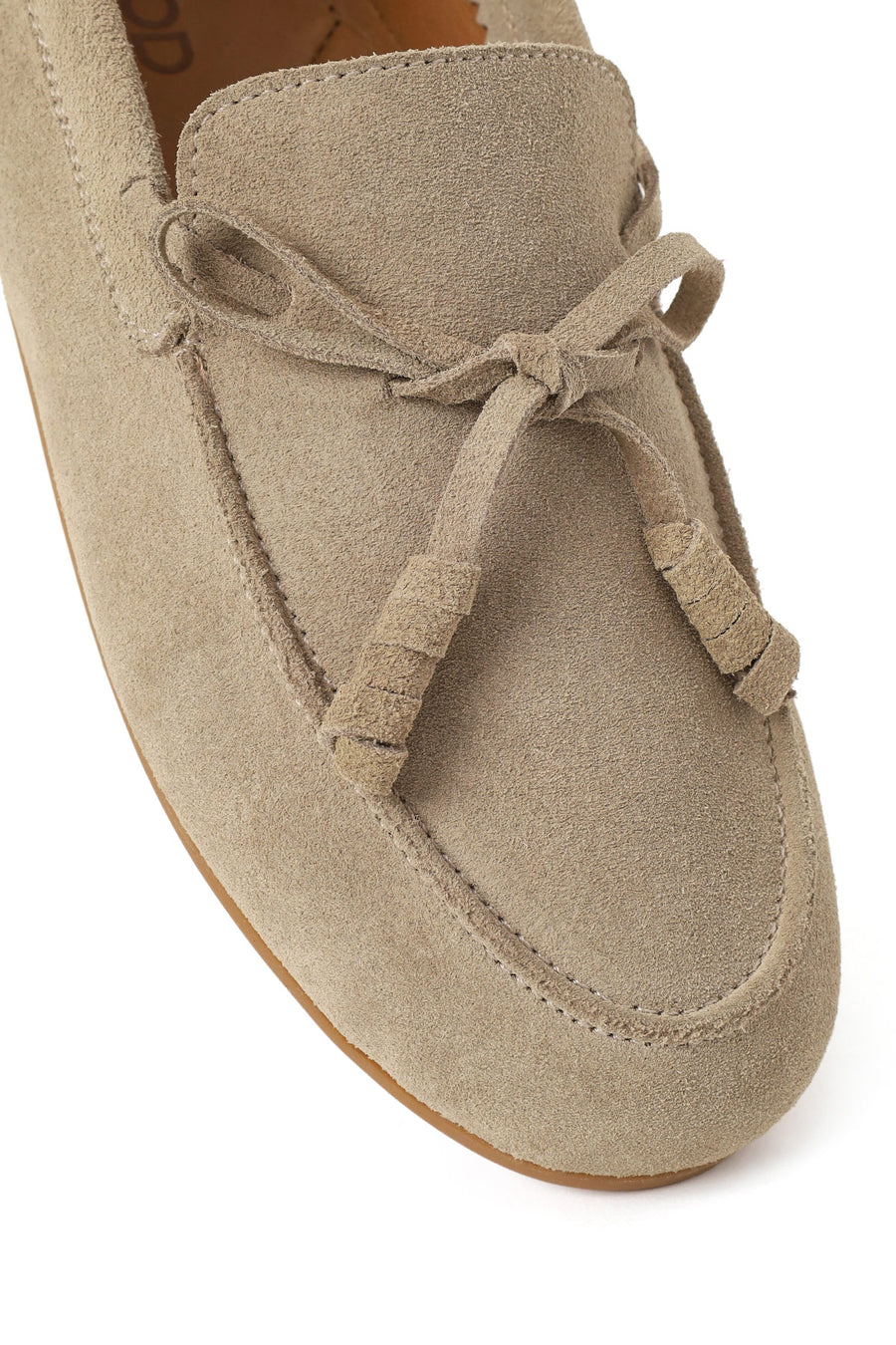 Woman Beige Suede Leather Loafer