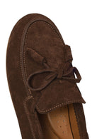 Woman Brown Suede Leather Loafer | Derimod