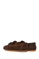 Woman Brown Suede Leather Loafer | Derimod