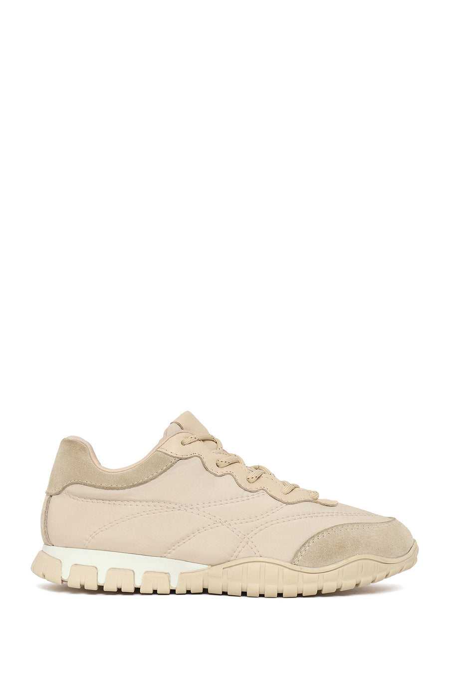 Woman Beige Lace-Up Leather Sneakers 26PFD14216F | Derimod