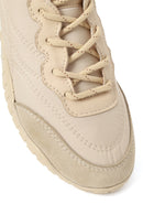 Woman Beige Lace-Up Leather Sneakers | Derimod