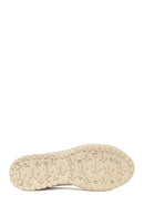 Woman Beige Lace-Up Leather Sneakers | Derimod
