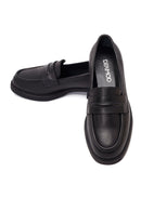 Kadın Siyah Deri Maskülen Loafer | Derimod