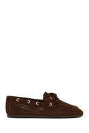Women's Brown Suede Leather Loafer | Derimod