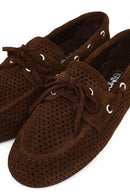 Women's Brown Suede Leather Loafer | Derimod