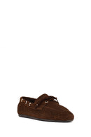 Women's Brown Suede Leather Loafer | Derimod