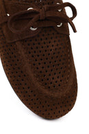 Women's Brown Suede Leather Loafer | Derimod