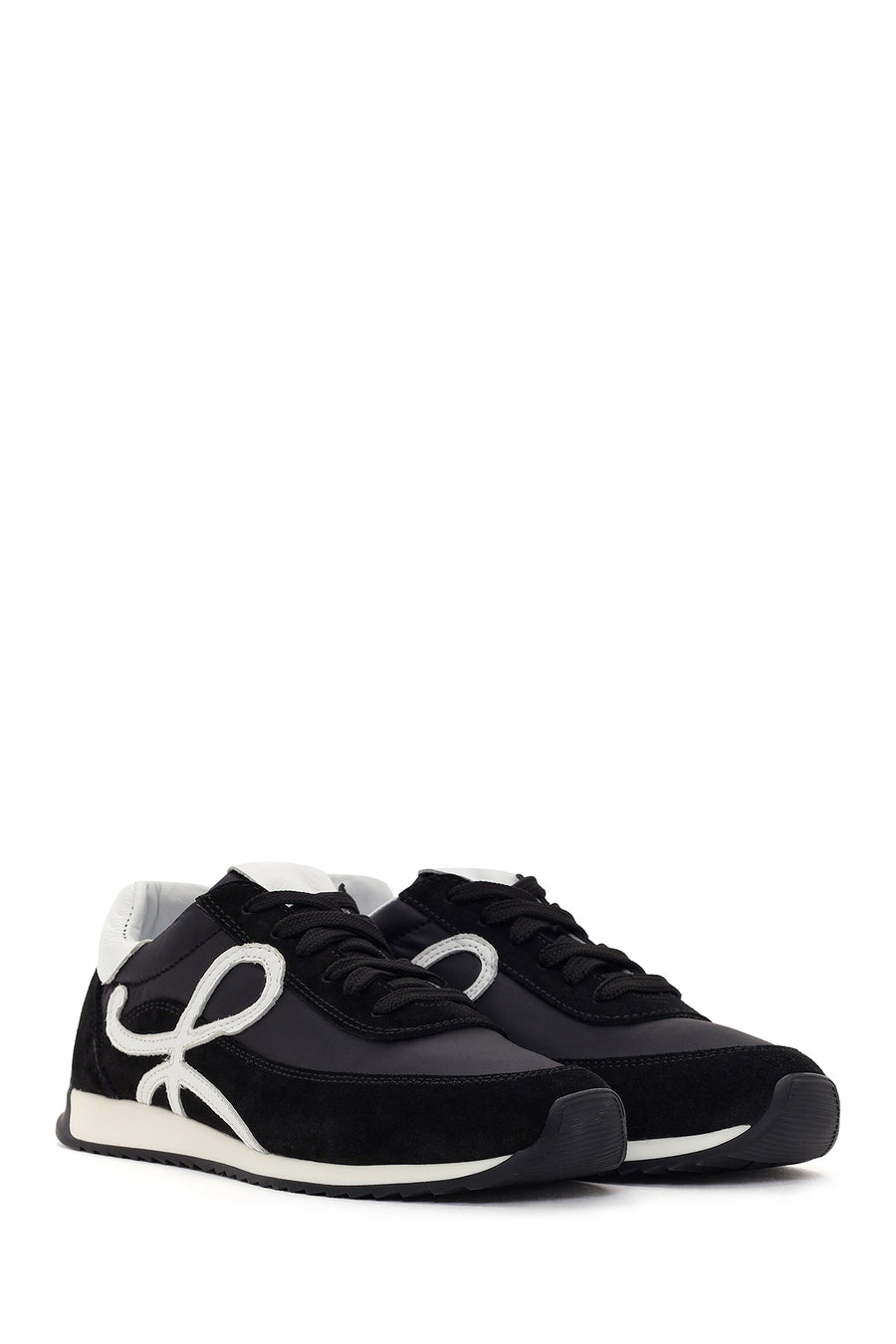 Kadın Siyah Bağcıklı Deri Sneaker