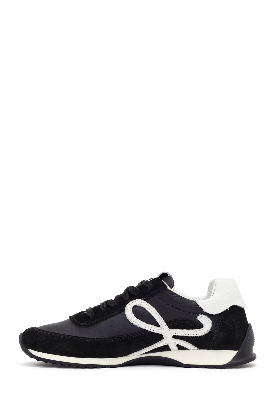 Kadın Siyah Bağcıklı Deri Sneaker