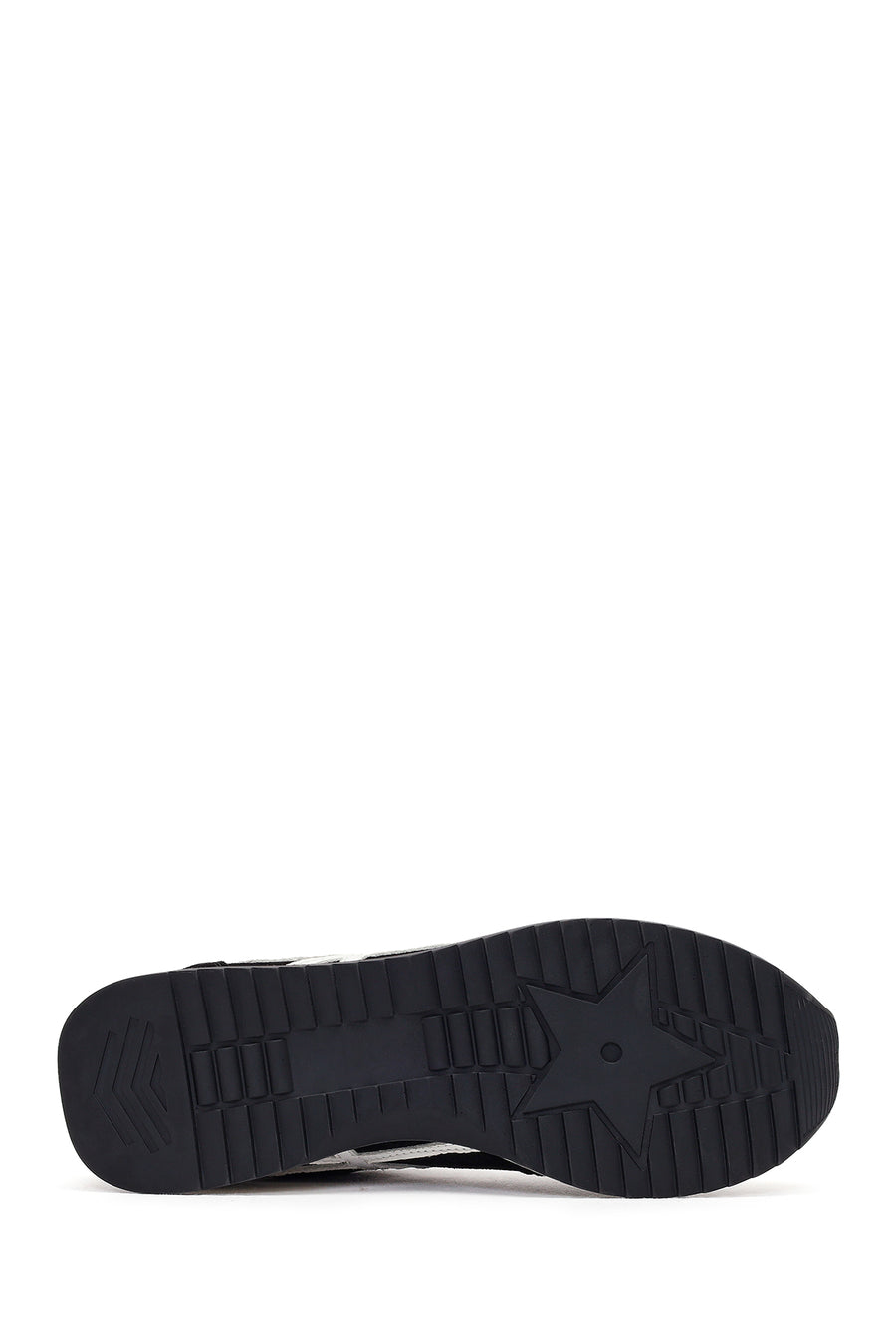 Kadın Siyah Bağcıklı Deri Sneaker