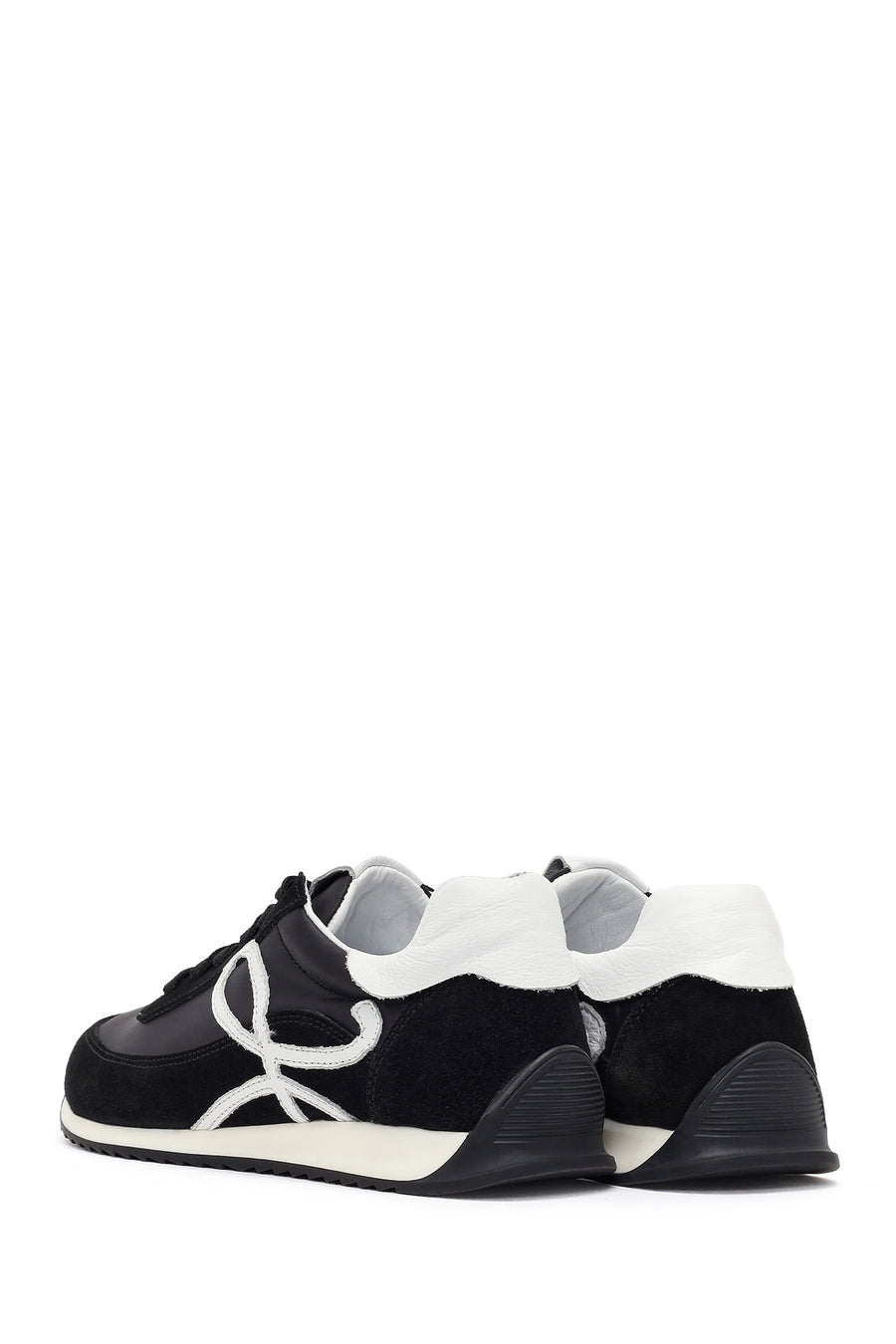 Kadın Siyah Bağcıklı Deri Sneaker