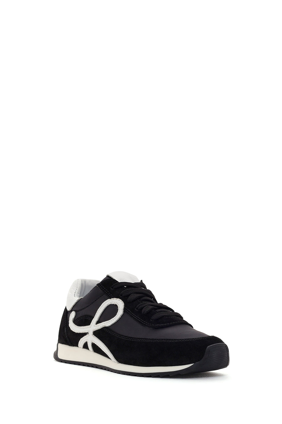 Kadın Siyah Bağcıklı Deri Sneaker