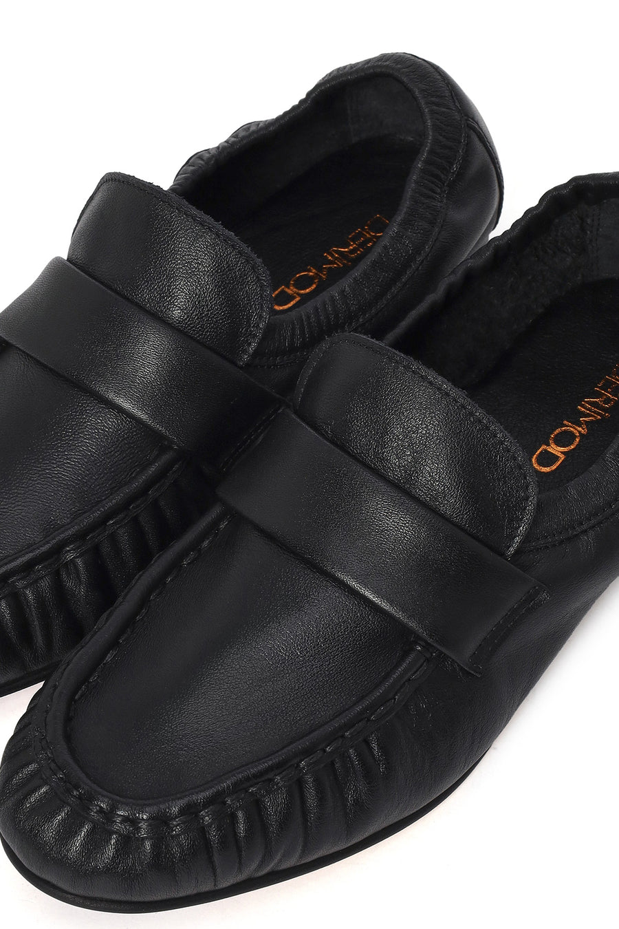 Kadın Siyah Deri Maskülen Loafer