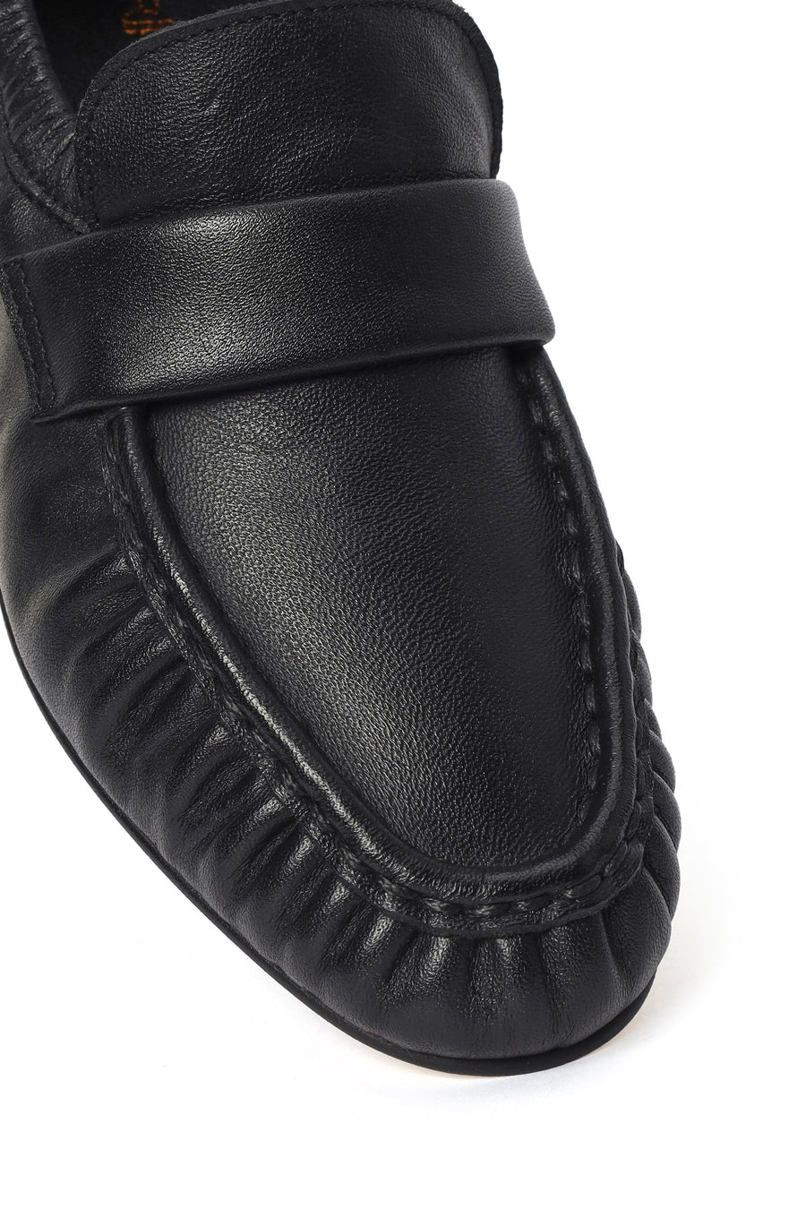 Kadın Siyah Deri Maskülen Loafer