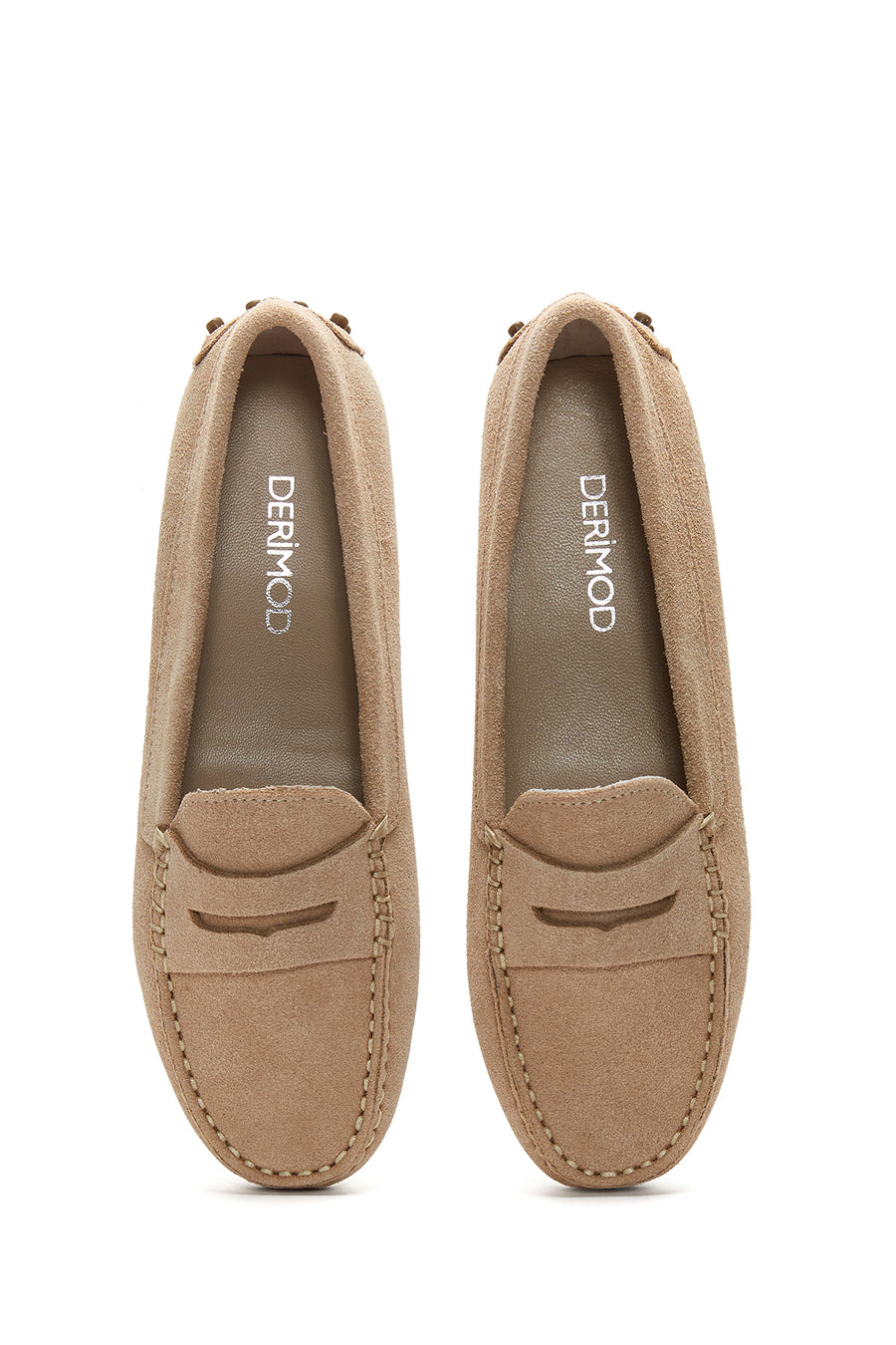Women's Beige Suede Leather Loafer