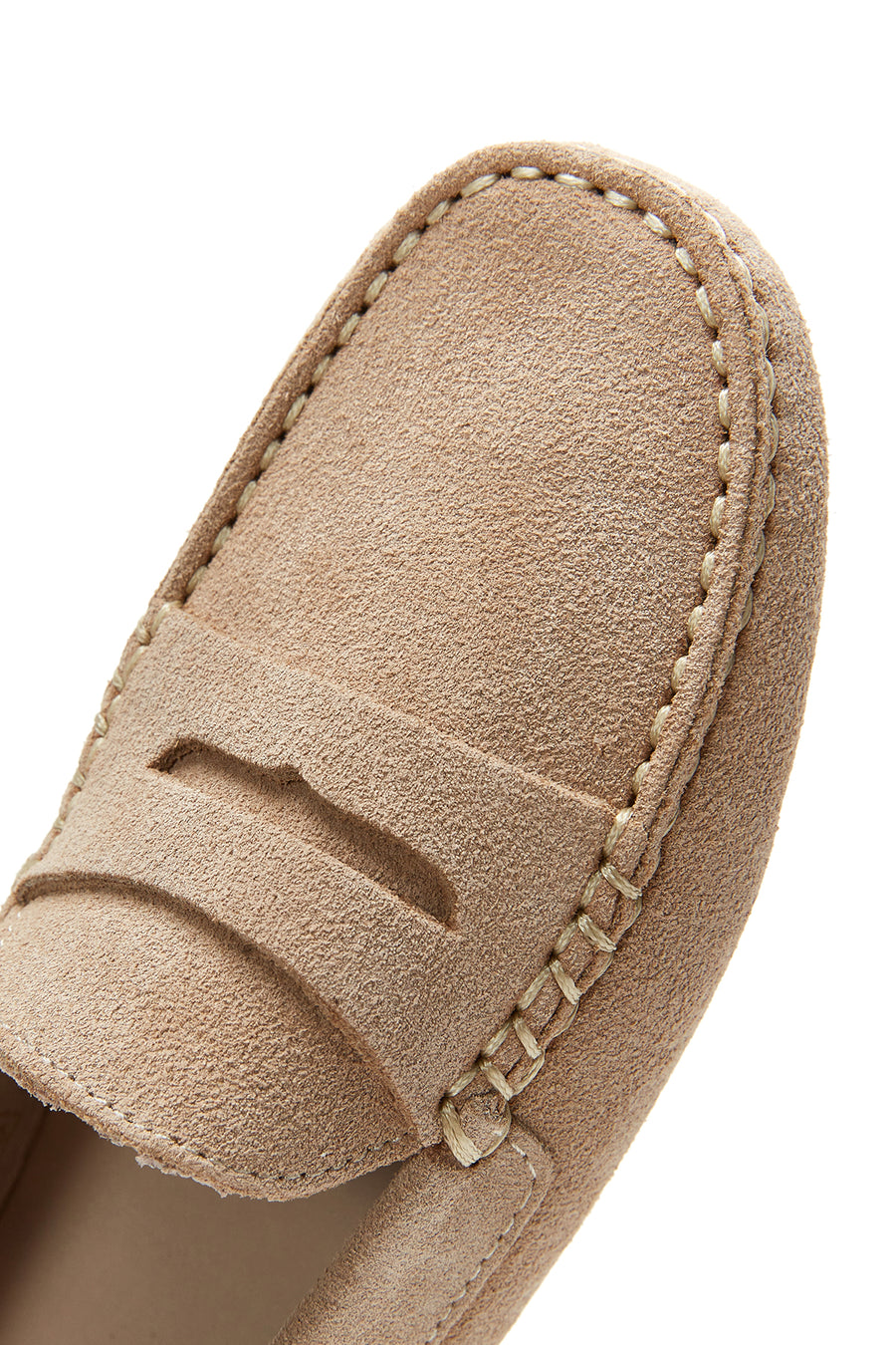 Women's Beige Suede Leather Loafer