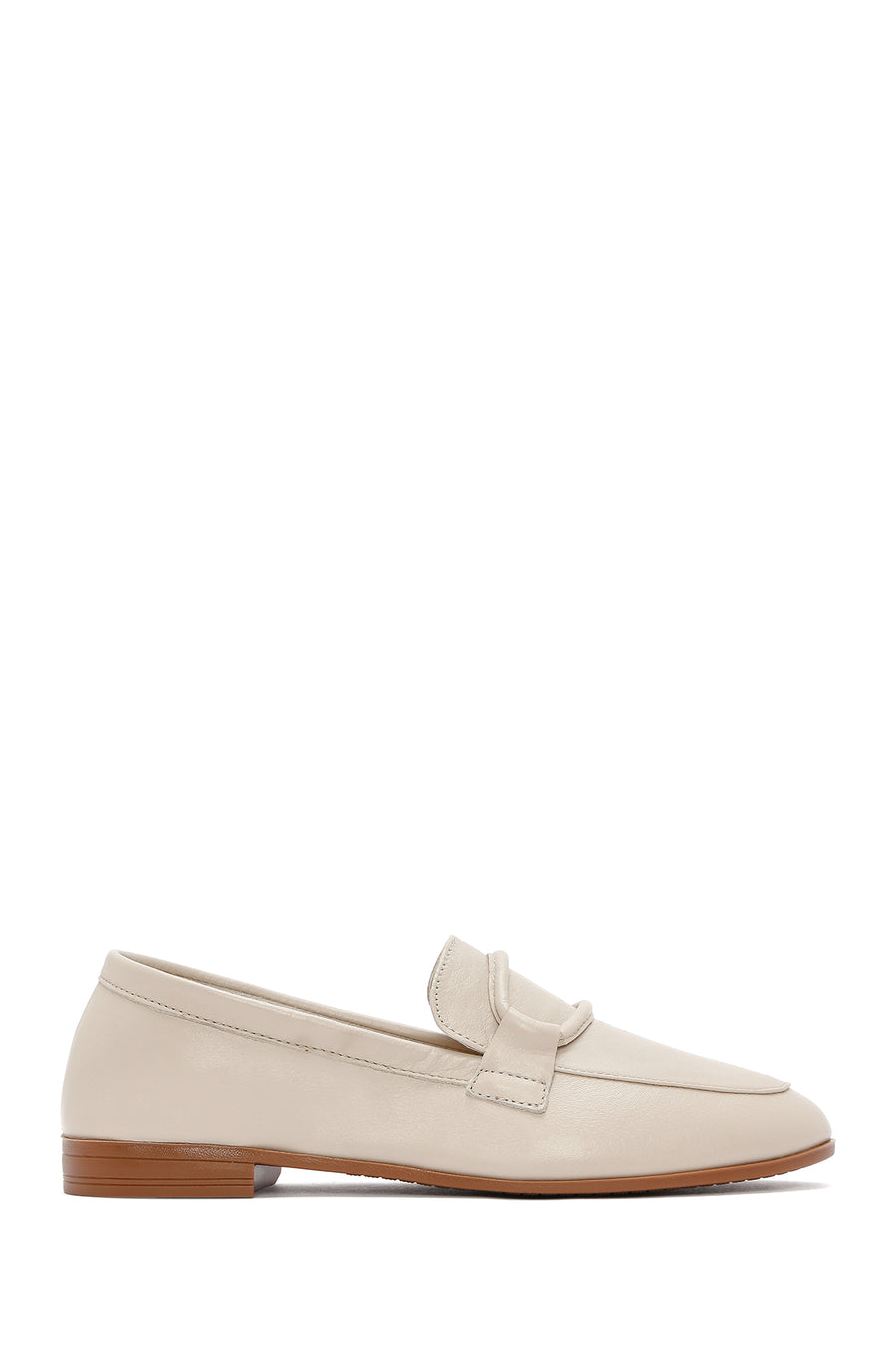 Kadın Bej Deri Maskülen Loafer 26PFD350118 | Derimod