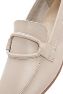 Kadın Bej Deri Maskülen Loafer | Derimod