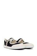 Kadın Siyah Bantlı Deri Babet | Derimod