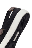 Woman Black Strappy Leather Ballet Flat | Derimod