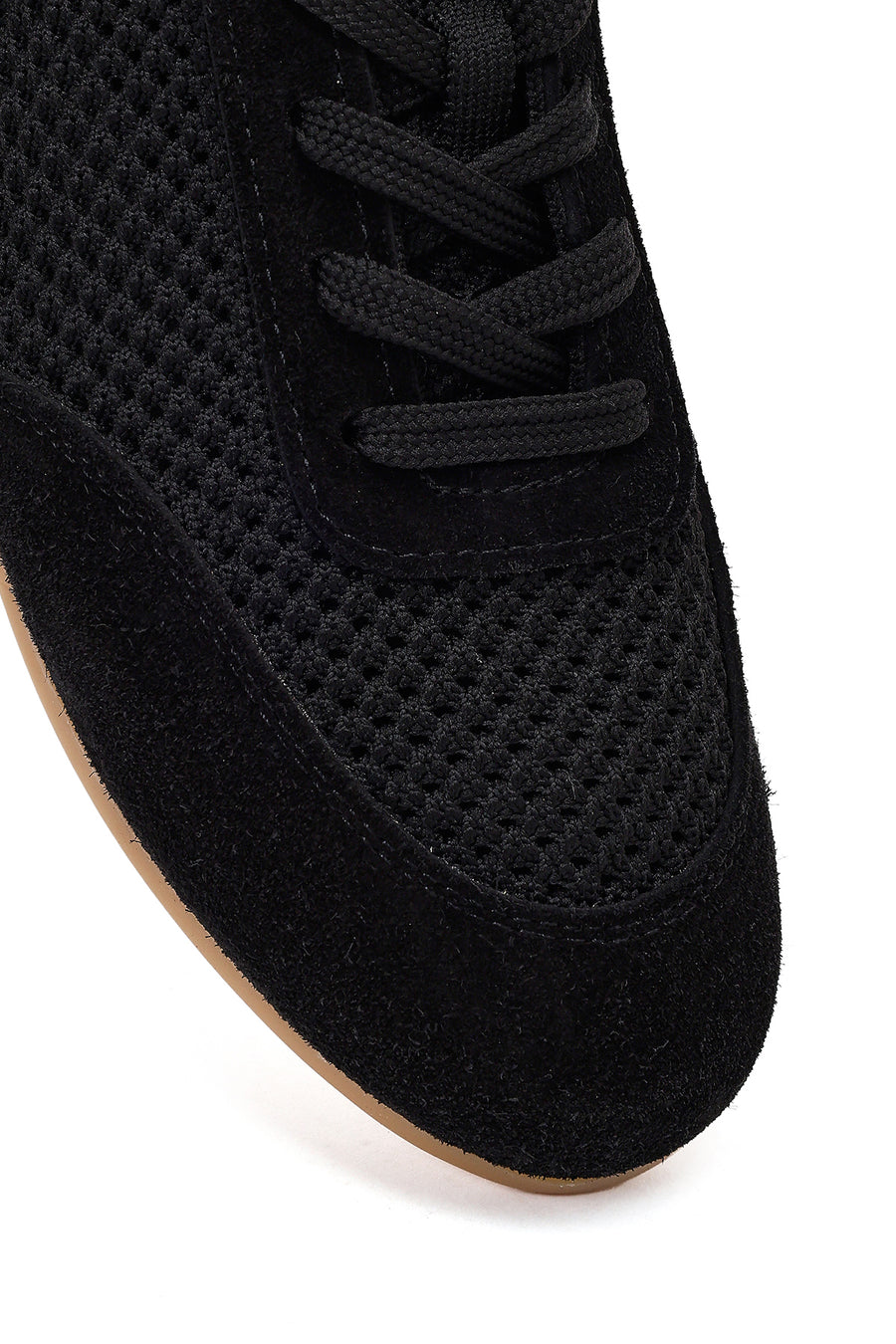 Kadın Siyah Bağcıklı Deri Sneaker