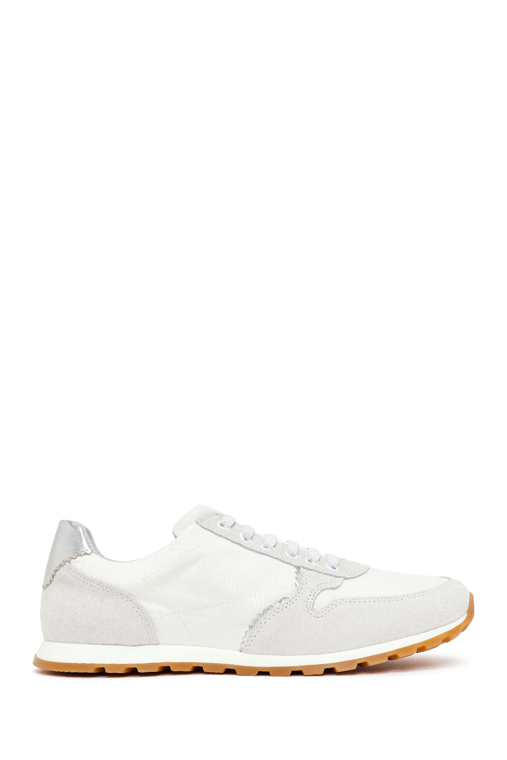Kadın Beyaz Bağcıklı Deri Sneaker