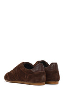 Women's Tan Lace-Up Suede Leather Sneakers | Derimod