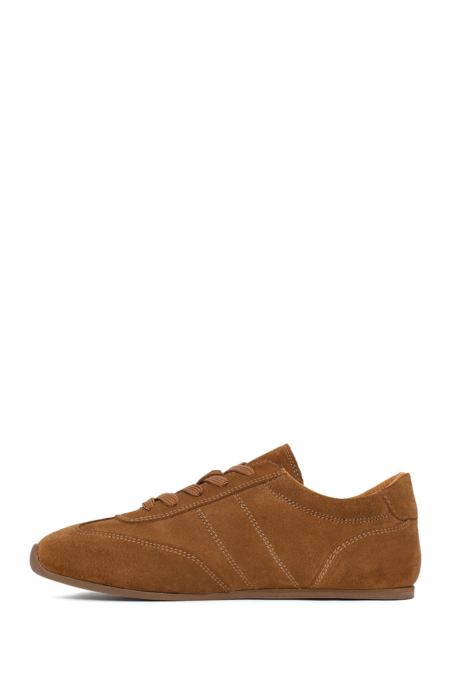 Kadın Taba Bağcıklı Süet Deri Sneaker