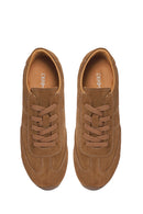 Kadın Taba Bağcıklı Süet Deri Sneaker | Derimod