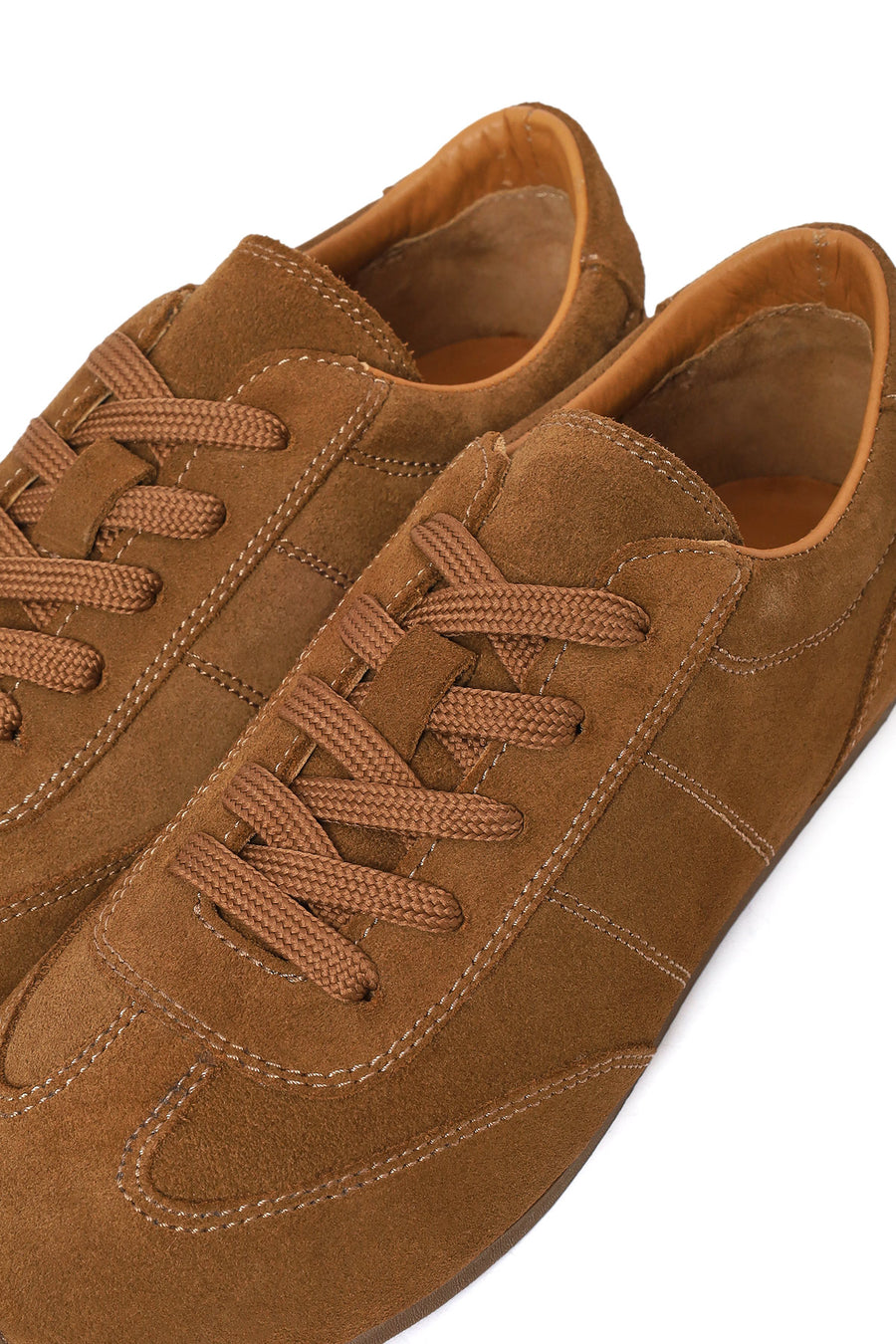 Kadın Taba Bağcıklı Süet Deri Sneaker