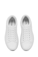 Kadın Beyaz Bağcıklı Kalın Tabanlı Sneaker | Derimod