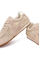 Kadın Vizon Bağcıklı Süet Deri Sneaker | Derimod