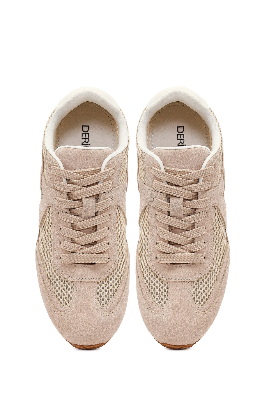 Kadın Vizon Bağcıklı Süet Deri Sneaker