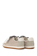 Woman Light Gray Lace-Up Suede Leather Sneaker | Derimod