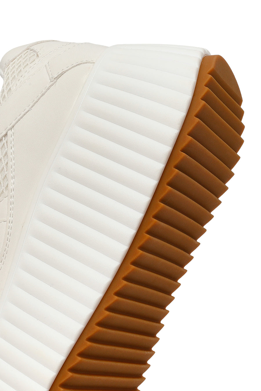 Kadın Beyaz Bağcıklı Kalın Tabanlı Sneaker