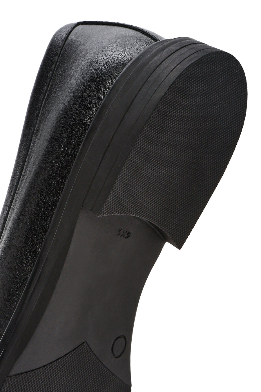 Women's Black Buckle Leather Loafer