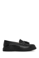 Kadın Siyah Püsküllü Deri Loafer | Derimod