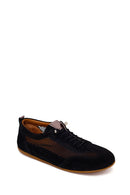 Kadın Siyah Bağcıklı Fileli Deri Sneaker | Derimod