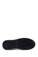Woman White Lace-Up Thick-Soled Leather Sneaker | Derimod