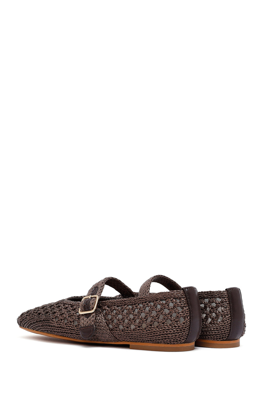 Women's Brown Straw Ballerina