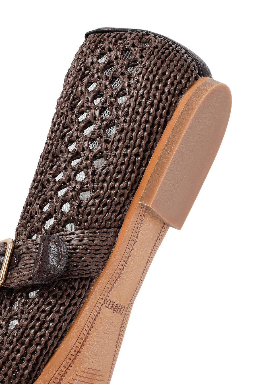 Women's Brown Straw Ballerina