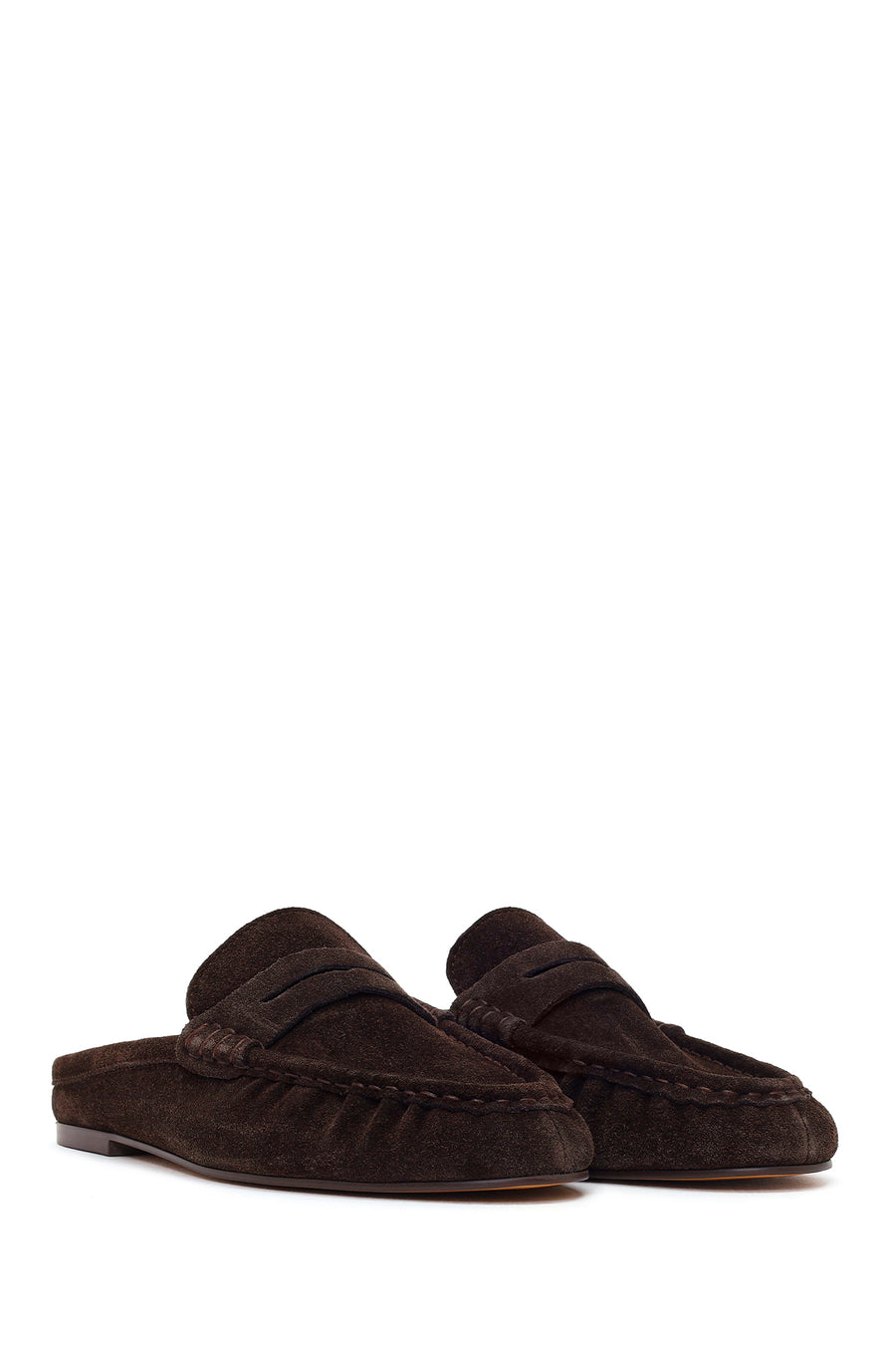 Women's Brown Suede Leather Slippers