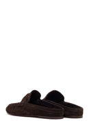 Women's Brown Suede Leather Slippers | Derimod